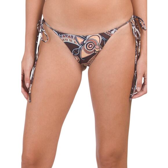 ALC NEW Amina Brown Abstract Bikini Bottom Large - Picture 1 of 7